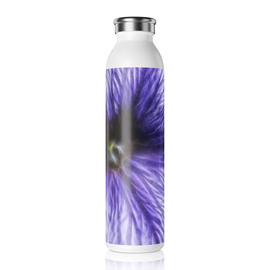 Purple Pansy Slim Water Bottle — Abstract Bloom Insulated Bottle