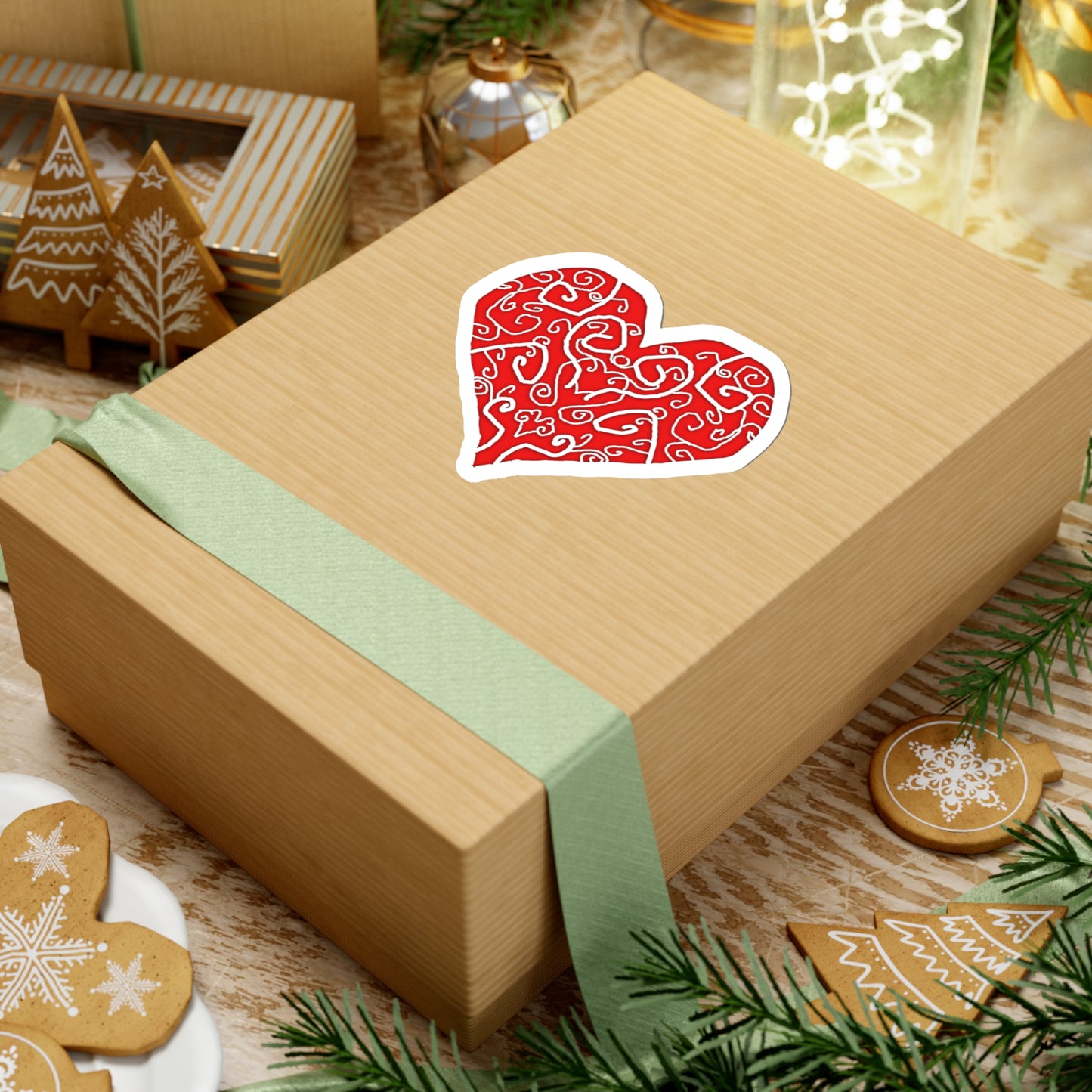 Heart Swirls Kiss-Cut Stickers