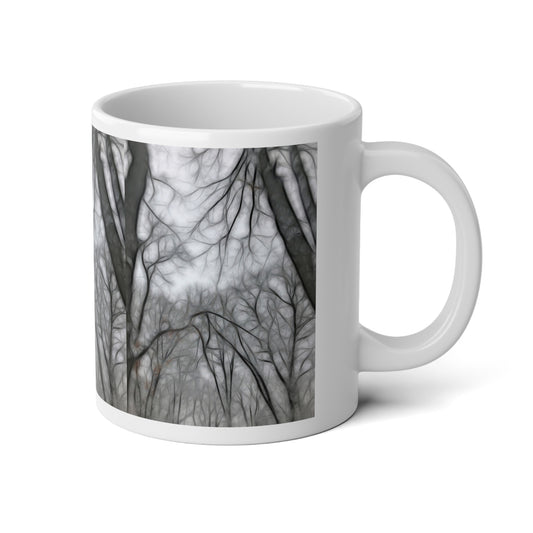 Calm Winter 20oz Jumbo Mug — Moody Winter Tree Silhouette Coffee Cup