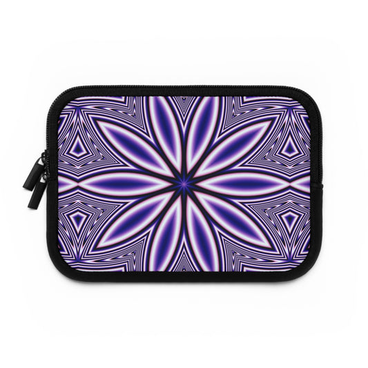 Blue Fractal Kaleidoscope Laptop Sleeve