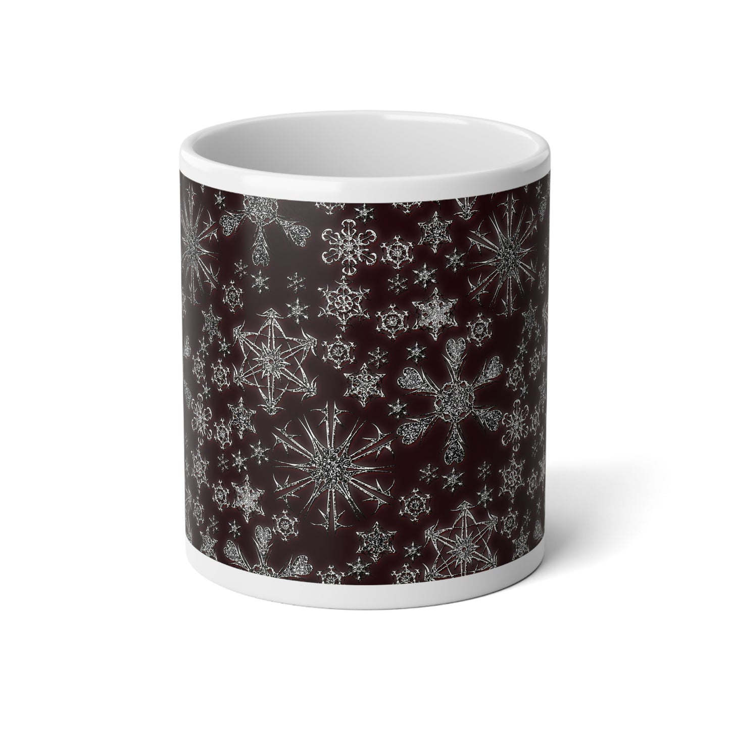 20oz Jumbo Mug — Vintage Snowflake Pattern Winter Coffee Cup