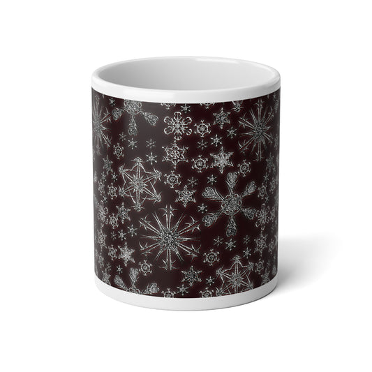 20oz Jumbo Mug — Vintage Snowflake Pattern Winter Coffee Cup