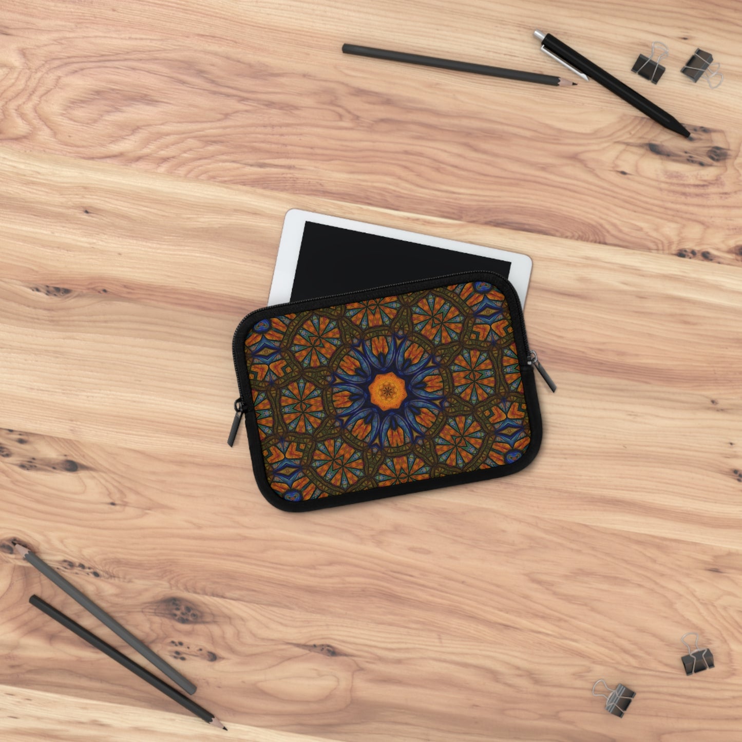 Blue Orange Sketchy Kaleidoscope Laptop Sleeve