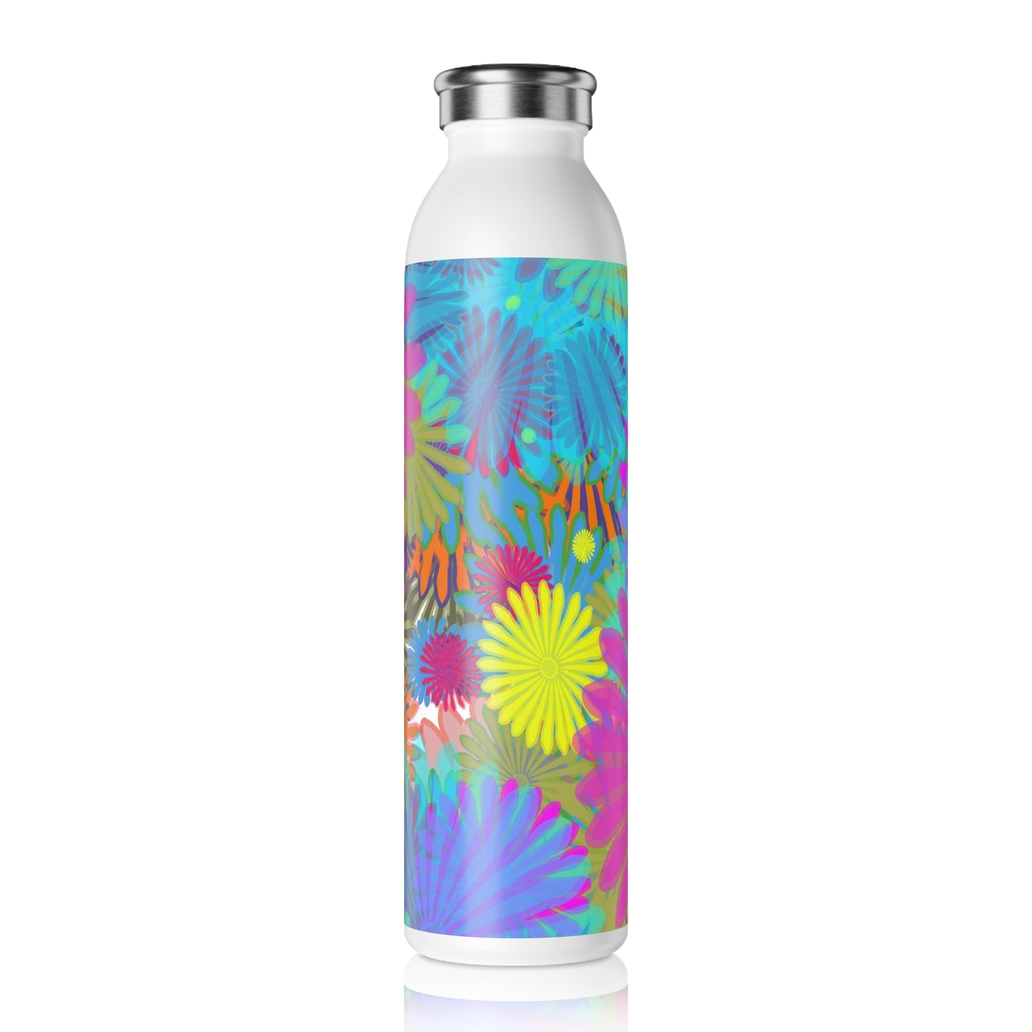 Daisy Festival Slim Water Bottle | Eco-Friendly Drinkware, Stylish Hydration, Gym Accessory, Summer Gift, Festival Essential