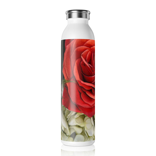 November Flowers 3 Slim Water Bottle - Elegant Rose Design, Perfect for Everyday Hydration, Gifts for Her, Eco-Friendly, Fitness Lover, Mother's Day