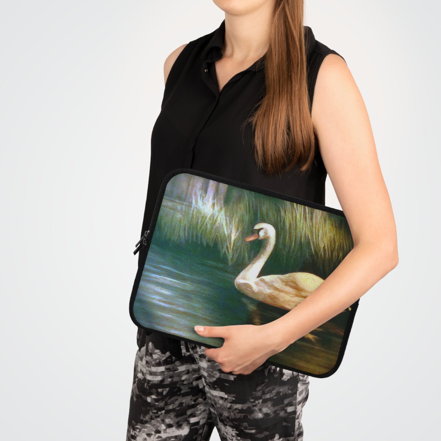 Swan Painting Laptop Sleeve
