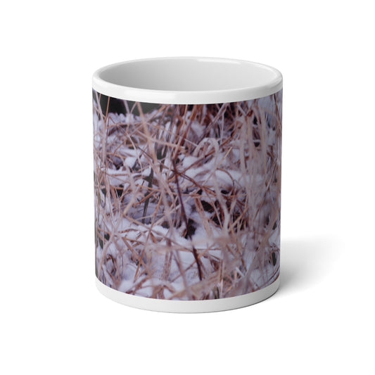Snowy Wheat Photo Jumbo Mug – 20oz Winter Landscape Coffee Cup