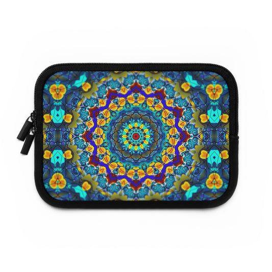 Blue Green Kaleidoscope Laptop Sleeve