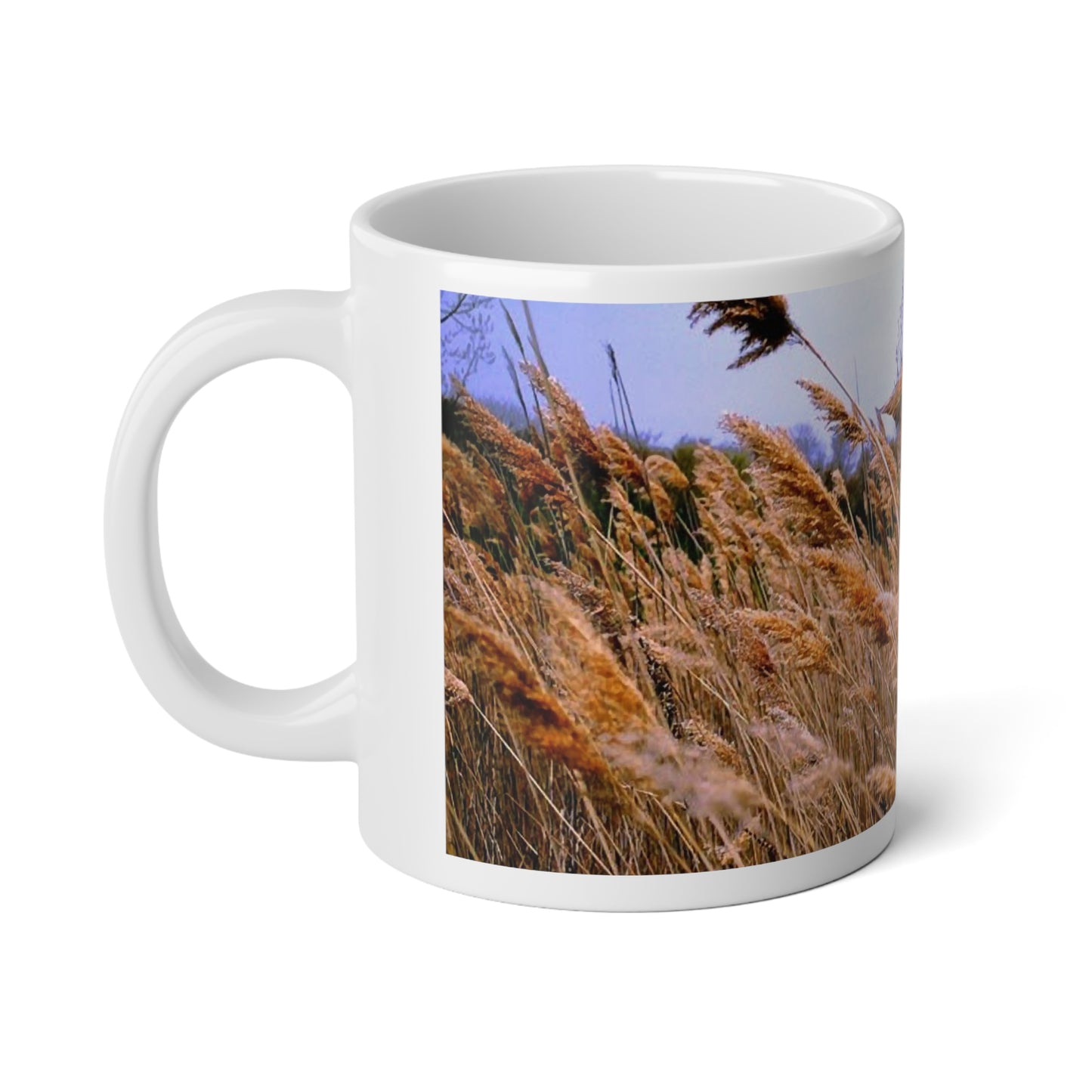 Grassy Field Jumbo Mug, Perfect for Coffee Lovers, Rustic Home Decor, Gift for Nature Enthusiasts, Outdoor Vibes, 20oz Beverage Mug
