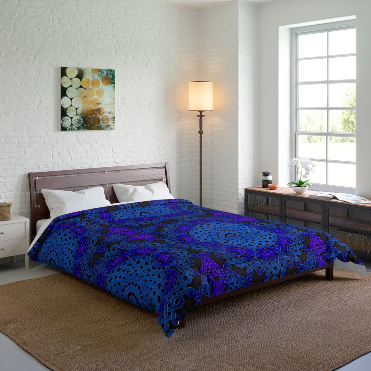 Blue Celtic Kaleidoscope Comforter — Bohemian Bedding