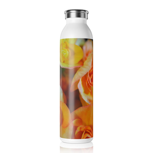 Orange Begonias Slim Water Bottle, Reusable Drink Container, Eco-Friendly Gift, Hydration Bottle, Summer Picnic Accessory, Floral [...]