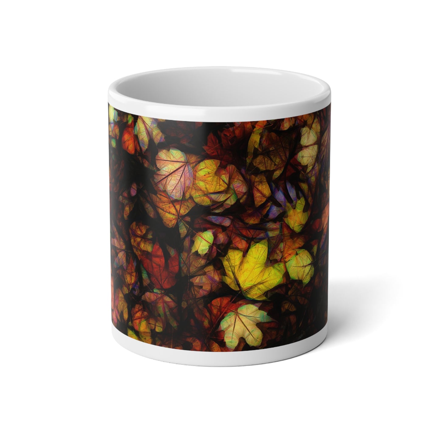 Late October Leaves Jumbo Mug - Perfect for Fall, Coffee Lover Gift, Cozy Home Decor, Thanksgiving, Hot Beverage Essentials, Unique Drinkware