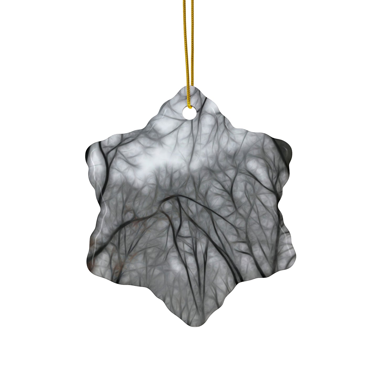 Calm Winter View Ceramic Star Ornament - Nature-Inspired Home Decor for Holidays