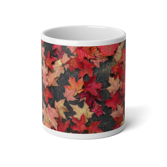 Maple Leaves in October 2 Jumbo Mug - 20oz Coffee Cup, Fall Decor, Seasonal Gift, Cozy Drinkware, Thanksgiving Mug
