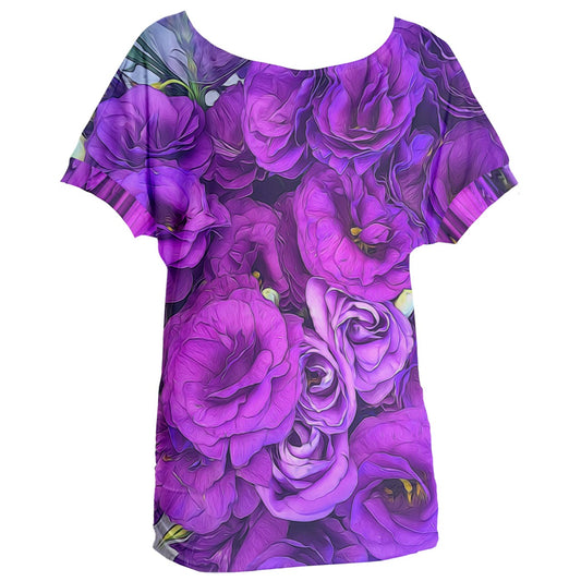 Purple Lisianthus Women's Oversized Tee