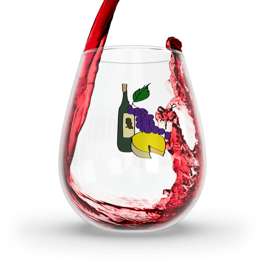 Wine and Cheese Stemless Wine Glass, 11.75oz