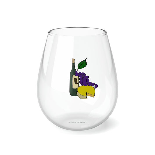 Wine and Cheese Stemless Wine Glass, 11.75oz