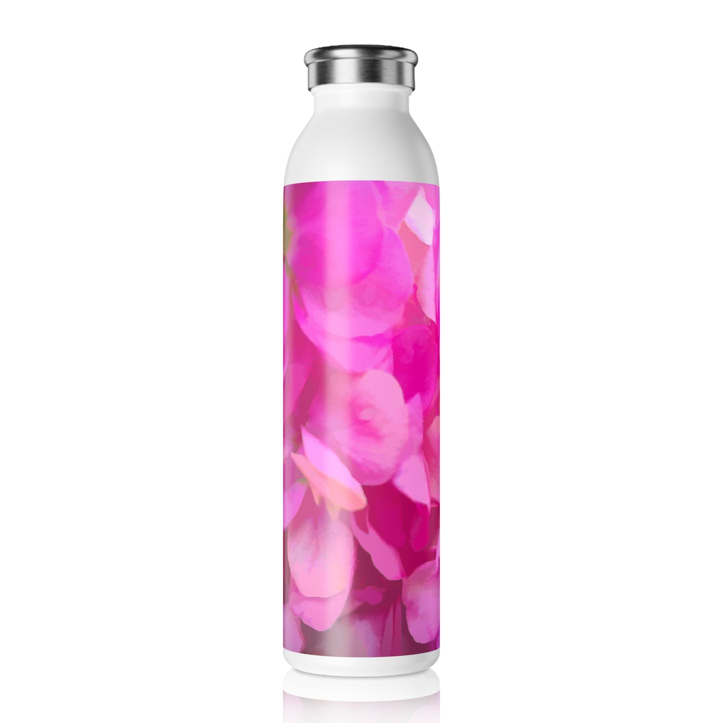 Pink Floral Slim Water Bottle — Slim Insulated Stainless Steel Bottle