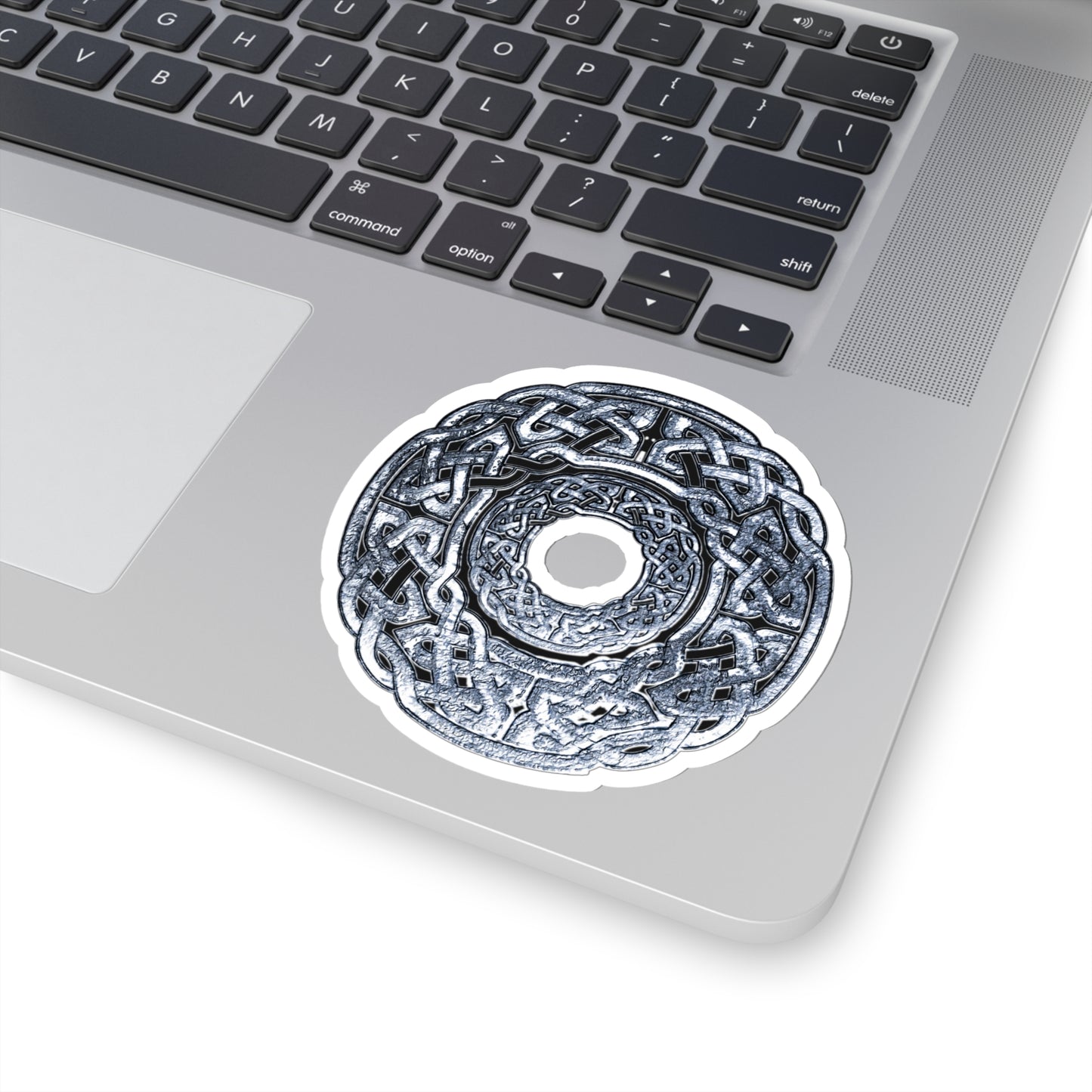 Silver Celtic Knot Circle Kiss-Cut Stickers