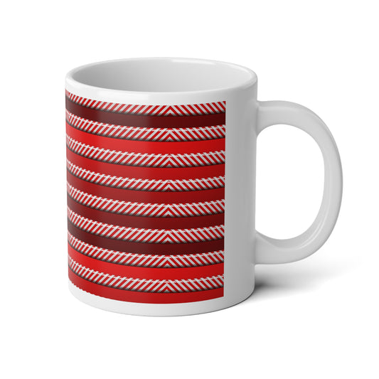 Peppermint Stripe 20oz Jumbo Mug — Cozy Holiday Coffee Cup