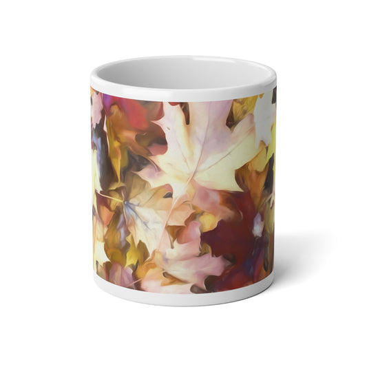 Fall Leaves Bright Jumbo Mug | Cozy Coffee Cup for Fall, Perfect Gift for Thanksgiving, Home Decor, Hot Beverage Lover