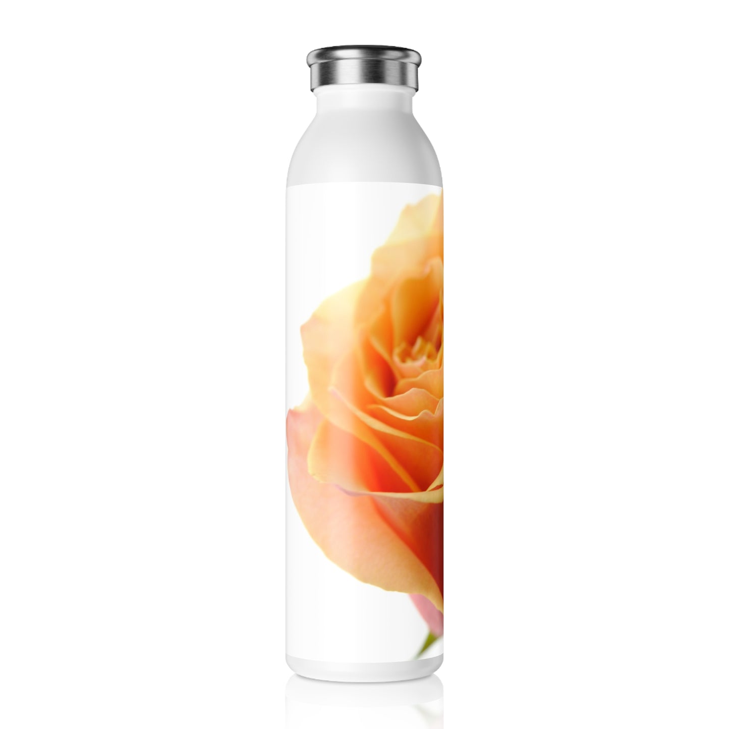 Pastel Pink and Orange Rose Slim Water Bottle - Stylish Hydration for Nature Lovers, Gift for Gardeners, Rose Decor, Eco-Friendly Water Bottle, [...]