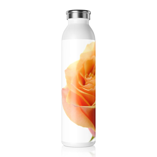 Pastel Pink and Orange Rose Slim Water Bottle - Stylish Hydration for Nature Lovers, Gift for Gardeners, Rose Decor, Eco-Friendly Water Bottle, [...]