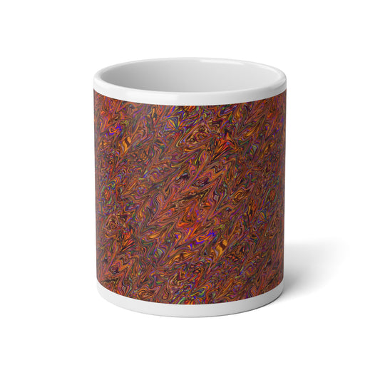 Orange Liquid Marbling Jumbo Mug, Cozy Coffee Cup, Vibrant Drinkware, Ideal for Tea Lovers, Unique Gift for Birthdays, Artistic Mug for Home Decor