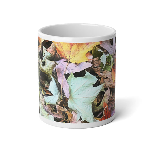 Mid October Fall Leaves Jumbo Mug - 20oz Coffee Cup, Ideal for Fall Decor, Nature Lovers, Cozy Vibes, Gift for Autumn Enthusiasts