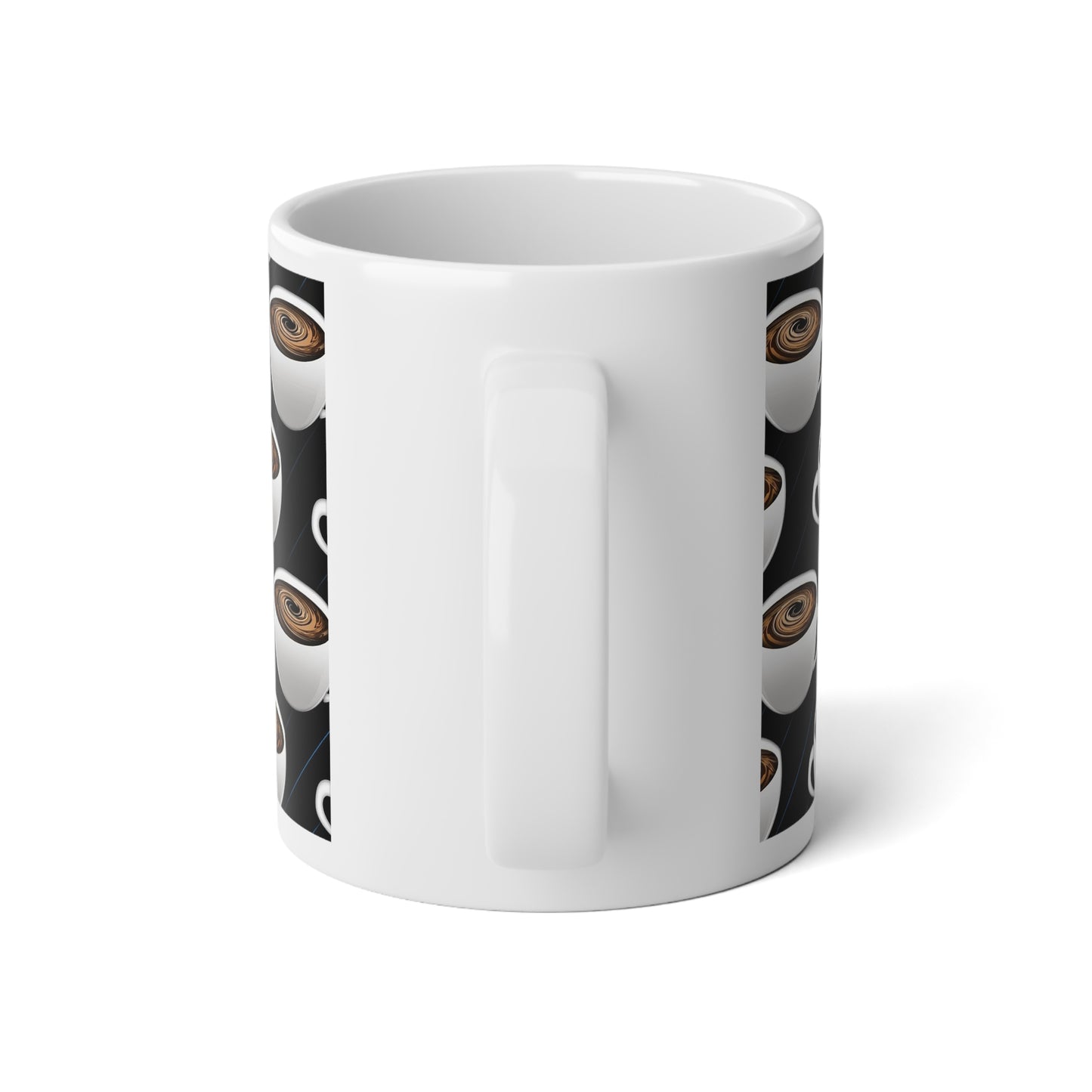 Repeating Coffee Cup Jumbo Coffee Mug, 20oz - Perfect for Home, Office, Gifts, Birthdays, Coffee Lovers & Snuggle Sessions