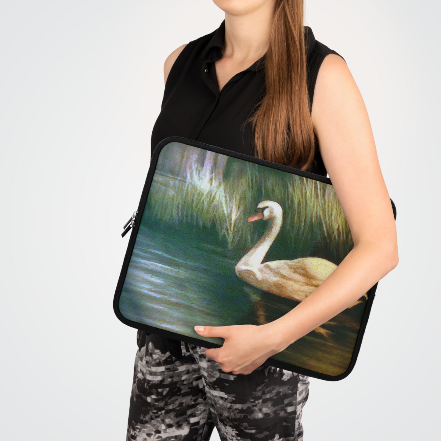 Swan Painting Laptop Sleeve