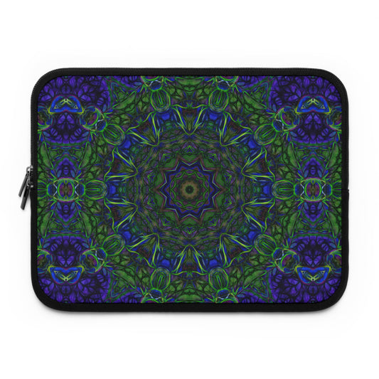 Blue Green Ribbon Kaleidoscope Laptop Sleeve