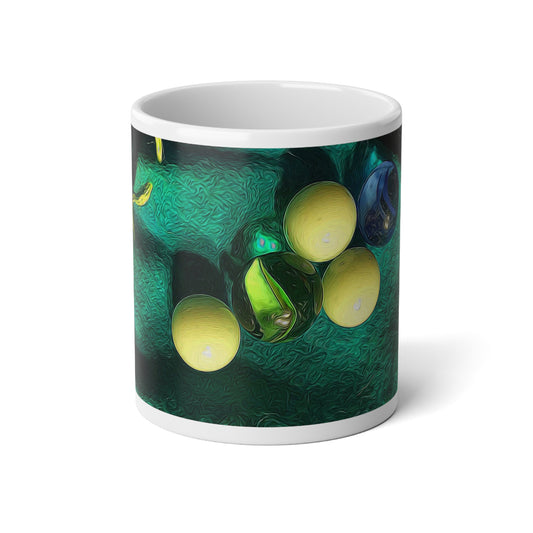 Don't Lose Your Marbles Jumbo Coffee Mug, Colorful Art Drinkware, Unique Gift for Art Lovers, Home and Office Decor, 20oz Ceramic Cup