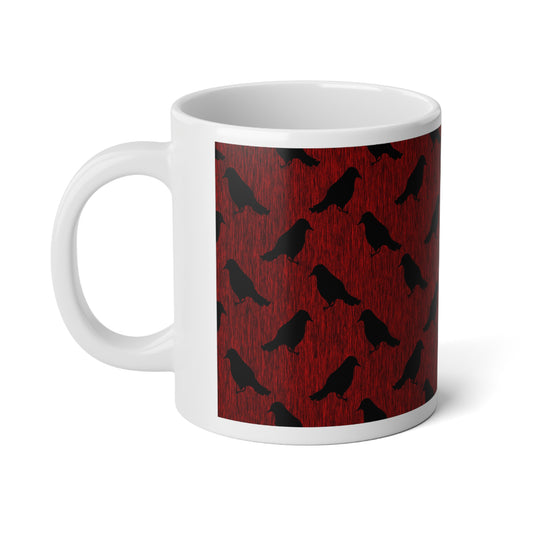 Gothic Raven Jumbo Mug, 20oz - Perfect for Coffee Lovers, Halloween Decor, Unique Gift, Dark Aesthetic, Bird Lovers