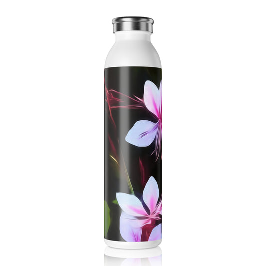 Pink and White Flower Detail Slim Water Bottle - Eco-Friendly Travel Hydration, Flower Design Bottle, Perfect Gift for Nature Lovers, Gym Companion, [...]