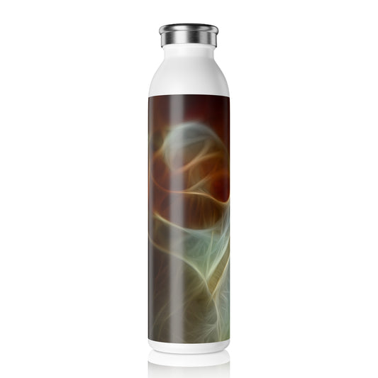 Cream and Amber Rose Water Bottle, Slim Water Bottle, Travel Mug, Yoga Essential, Eco-Friendly Hydration, Unique Gift