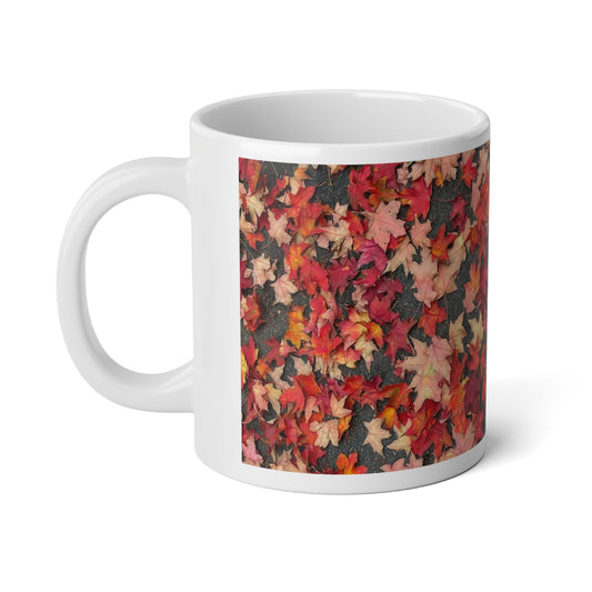 Maple Leaves In October Jumbo Mug | Cozy Autumn Vibe Coffee Cup, 20oz, Perfect for Pumpkin Spice Season, Gift for Fall Lovers, Home Decor