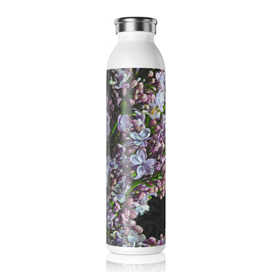 Light Purple Lilacs Slim Water Bottle | Eco-Friendly Reusable Drink Container, Perfect for Hiking, Gym, Gifts, Outdoor Events, and Everyday Use