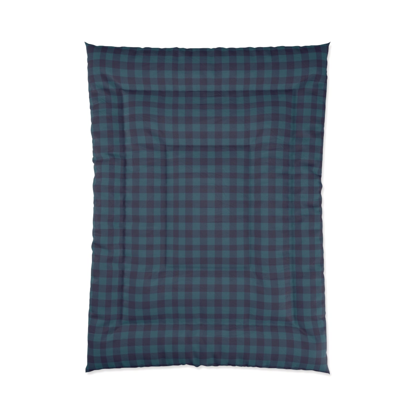 Navy Teal Buffalo Plaid Comforter – Cozy Rustic Bedding for Cabin & Bedroom