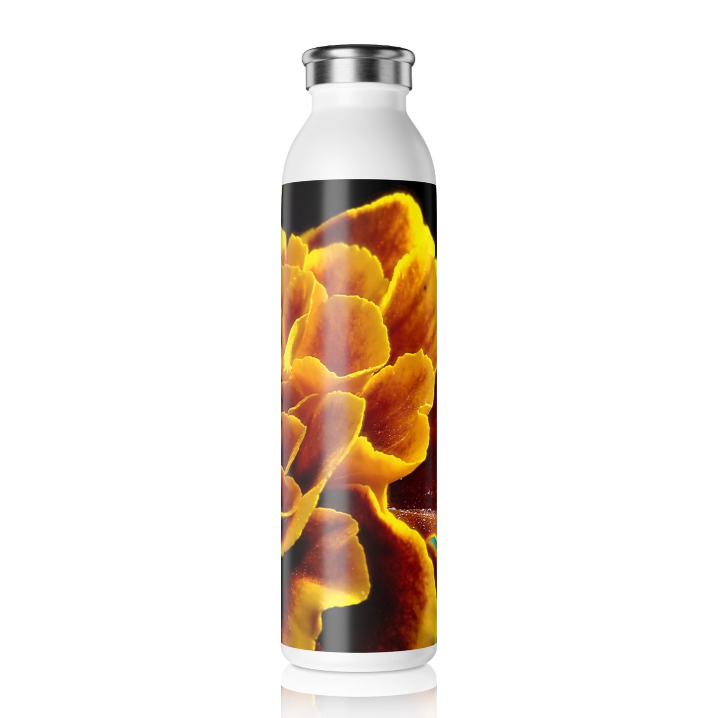 Marigold Center Slim Water Bottle, Vibrant Flower Print, Reusable Hydration Gift, Eco-Friendly Drinkware, Summer Picnic Essential, Nature Lover [...]