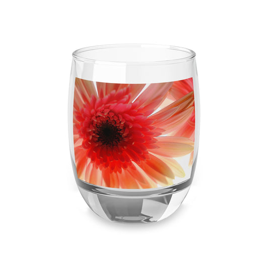 Ethereal Pink Daisy Whiskey Glass