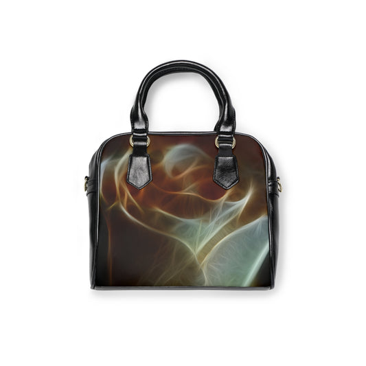 Cream and Amber Rose Shoulder Handbag