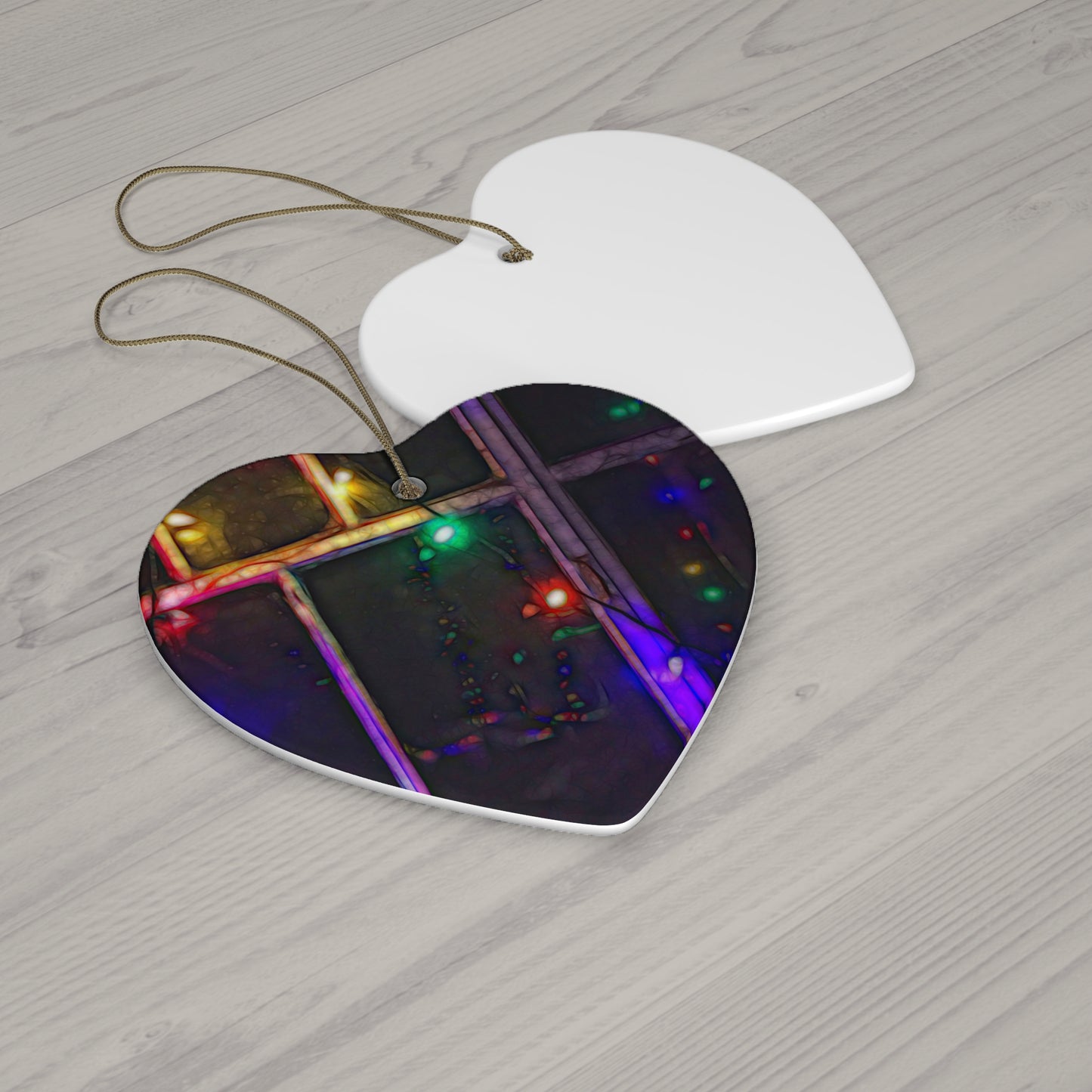 Star Ceramic Ornament with Christmas Lights Refract — 4 Shape Options