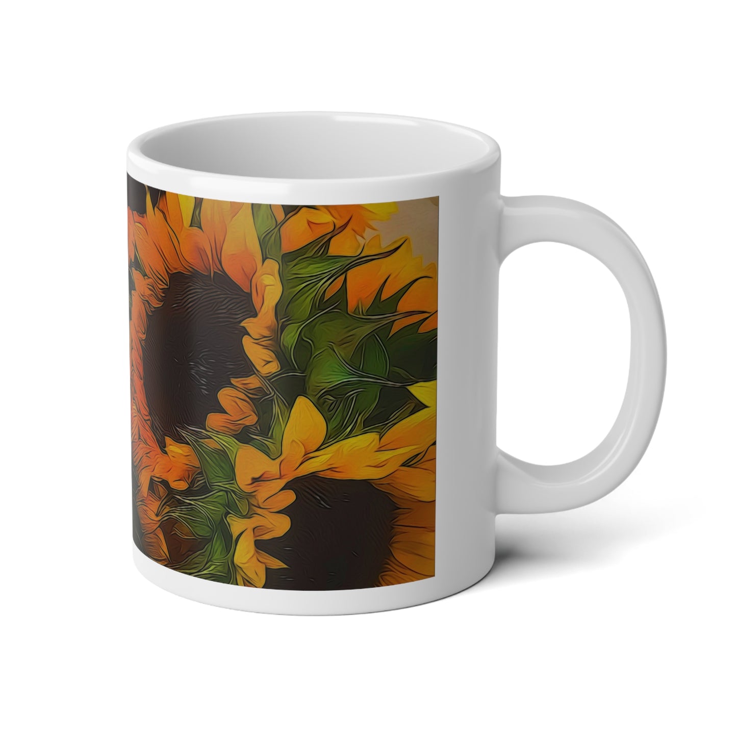 Sunflower Jumbo Mug - 20oz Coffee Cup for Nature Lovers