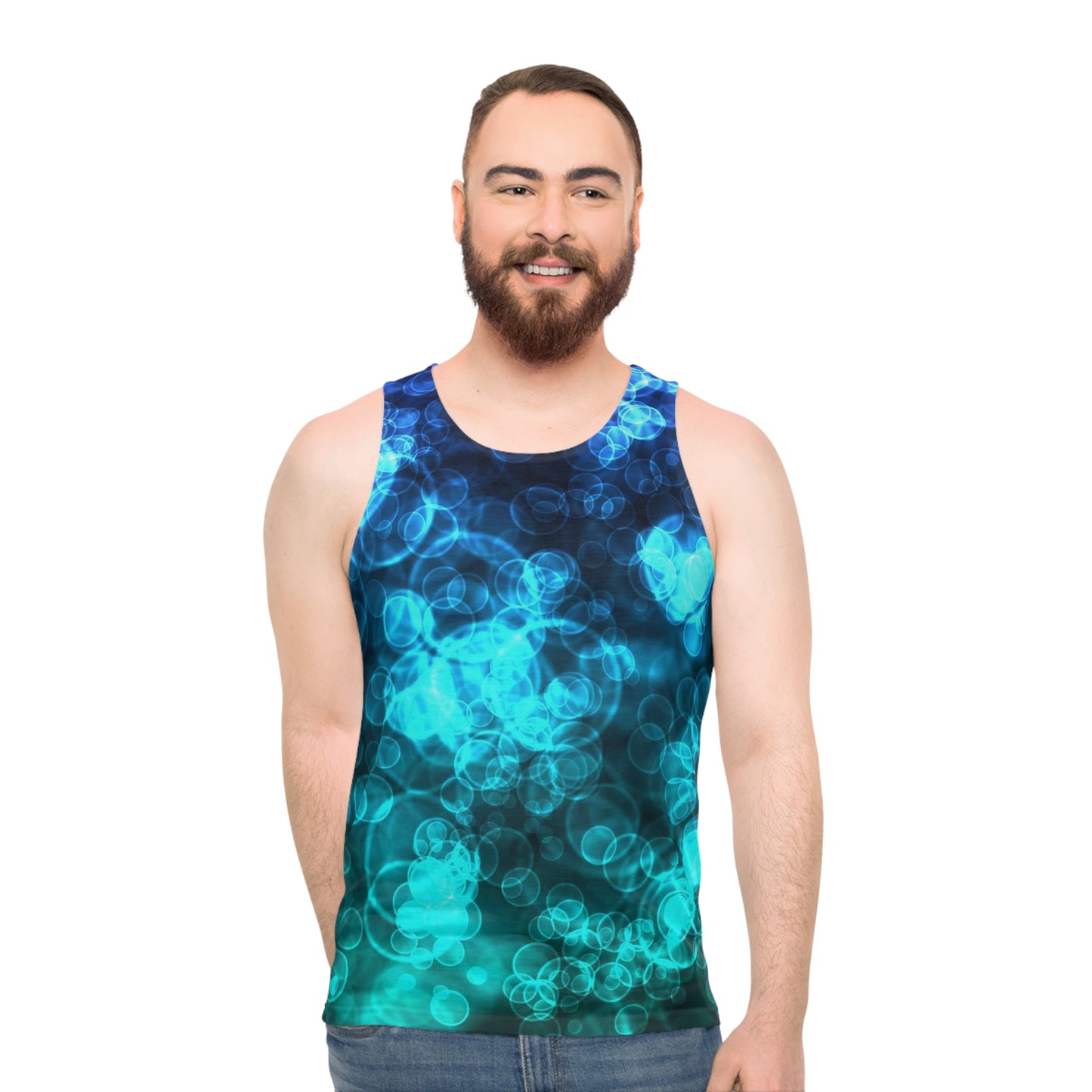 Blue Ocean Bokeh Unisex Tank Top (AOP)