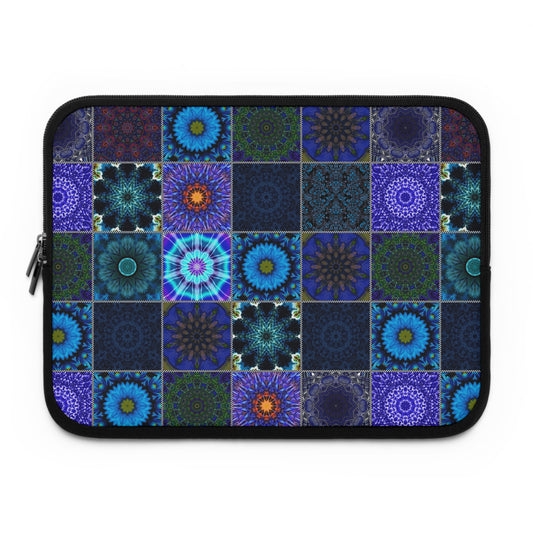 Blue Crazy Quilt Laptop Sleeve
