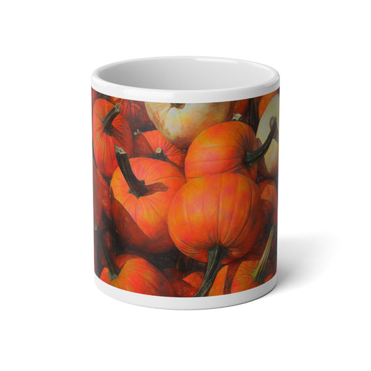 Pumpkin Harvest Jumbo Mug, 20oz Coffee Cup, Fall Decor, Thanksgiving Gift, Autumn Vibes, Pumpkin Lovers