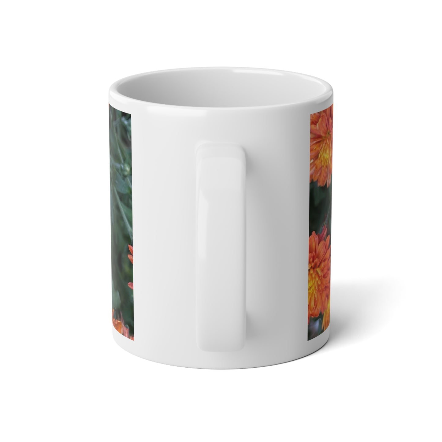 Orange Mums Walk Jumbo Mug, Perfect for Coffee Lovers, Gift for Gardeners, Nature Enthusiasts, Mother's Day, Housewarming, Tea Lovers