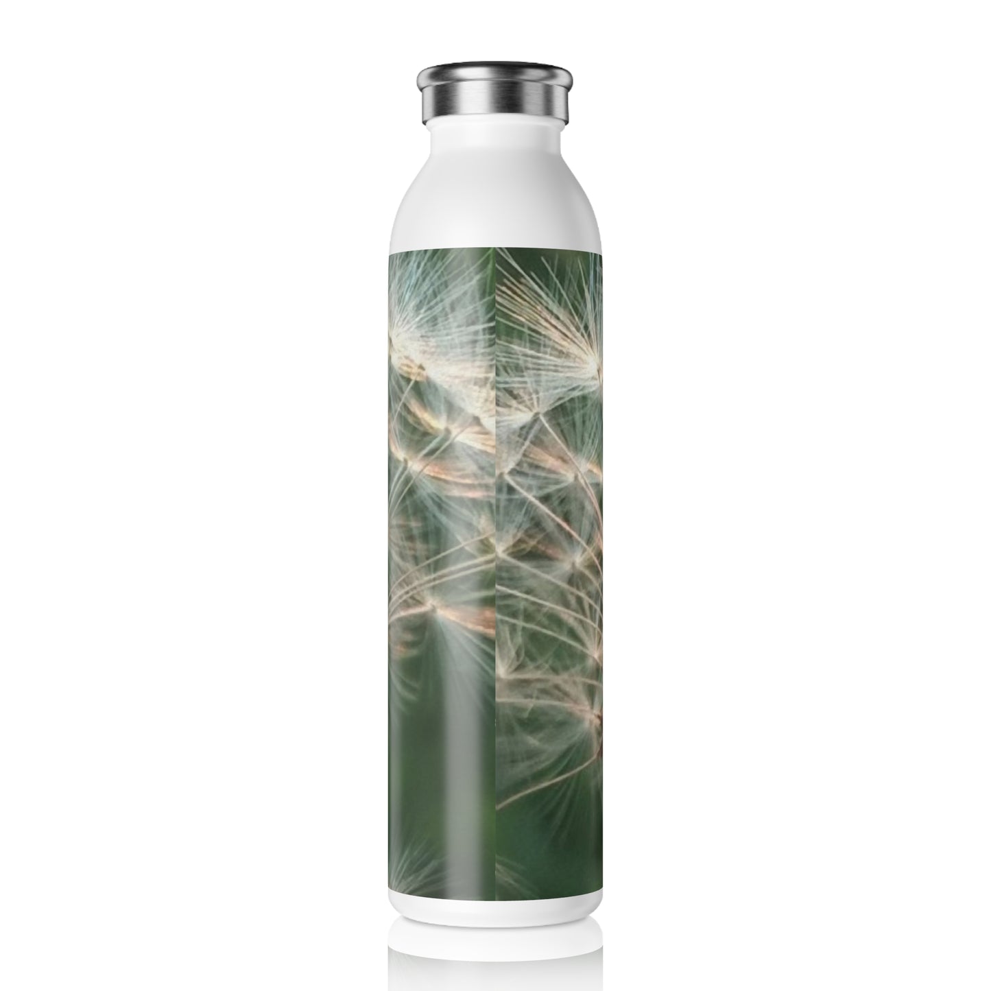 Dandelion Wish Slim Water Bottle, Eco-Friendly Hydration, Outdoor Adventure Flask, Gift for Nature Lovers, Sustainable Travel Bottle