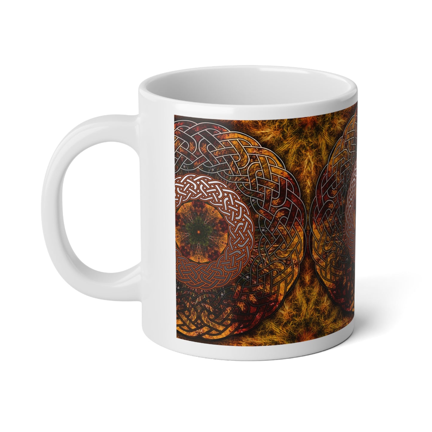 Fall Celtic Knot Jumbo Mug | 20oz Coffee Cup, Unique Gift for Tea Lovers, Bohemian Style, Perfect for Celebrations, Home Decor